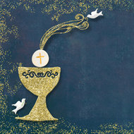 Goldener Kelch mit Hostie zur Erstkommunion