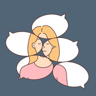 Grafik einer Frau, die von Sprechblasen überlagt werden die den inneren Dialog darstellen.