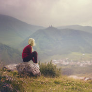 alleine in der natur traurig