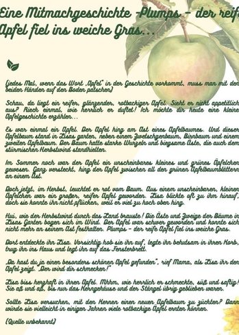 Mitmachgeschichte - Herbst © Christine Lagler Text einer Mitmachgeschichte für Kinder