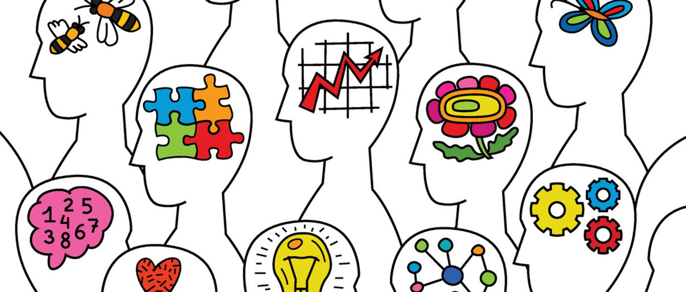 Zeichnung von Körfen mit Symbolen in ihnen